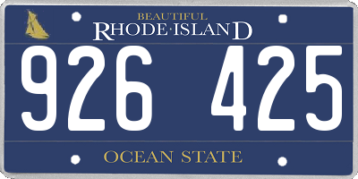 RI license plate 926425