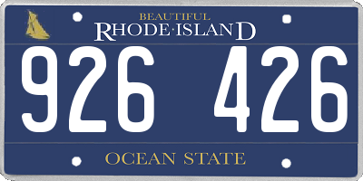 RI license plate 926426