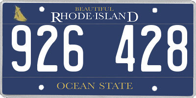 RI license plate 926428