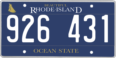 RI license plate 926431