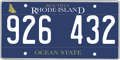 RI license plate 926432