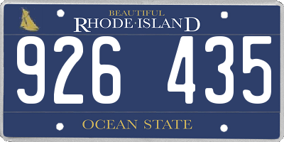 RI license plate 926435