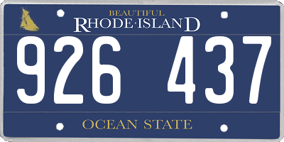 RI license plate 926437