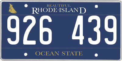 RI license plate 926439