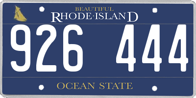 RI license plate 926444