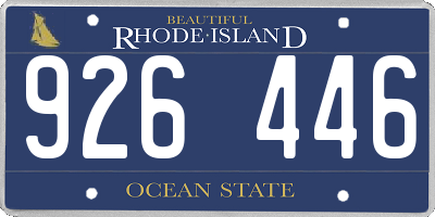RI license plate 926446