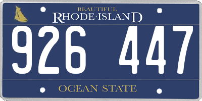 RI license plate 926447