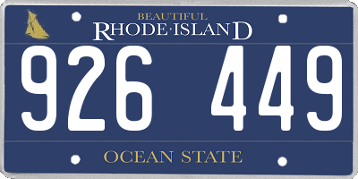 RI license plate 926449