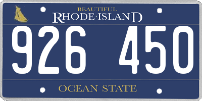 RI license plate 926450