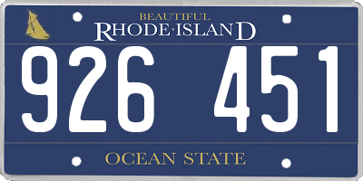RI license plate 926451
