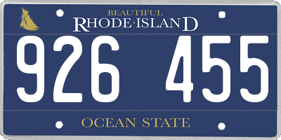 RI license plate 926455