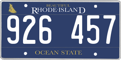 RI license plate 926457