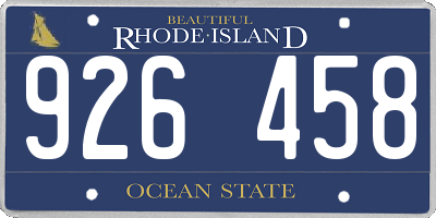 RI license plate 926458