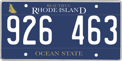 RI license plate 926463