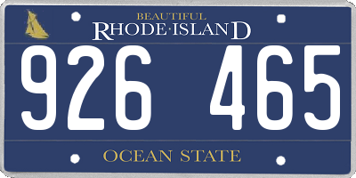 RI license plate 926465