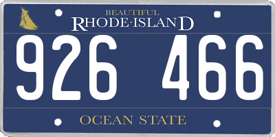 RI license plate 926466