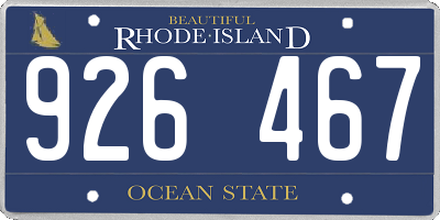 RI license plate 926467