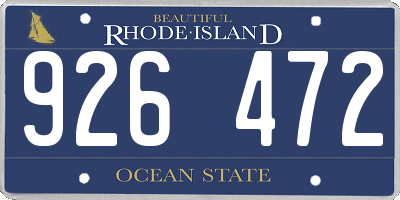 RI license plate 926472