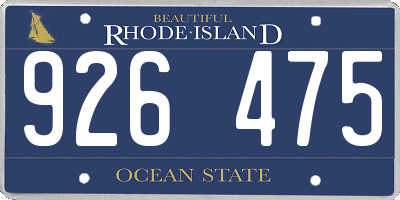 RI license plate 926475