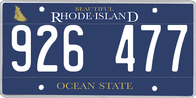 RI license plate 926477