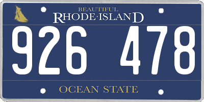 RI license plate 926478