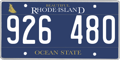 RI license plate 926480