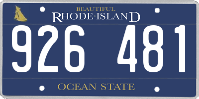 RI license plate 926481