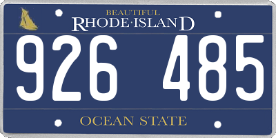 RI license plate 926485