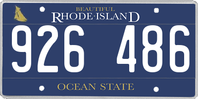 RI license plate 926486