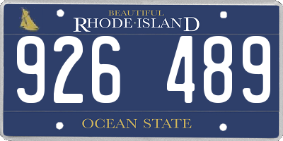 RI license plate 926489