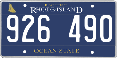 RI license plate 926490