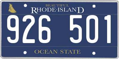 RI license plate 926501