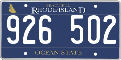 RI license plate 926502