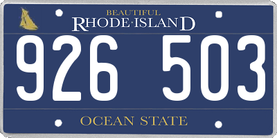 RI license plate 926503