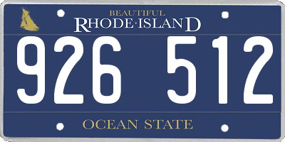 RI license plate 926512