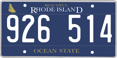 RI license plate 926514