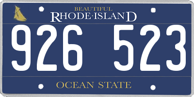 RI license plate 926523