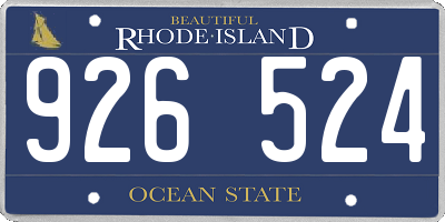 RI license plate 926524