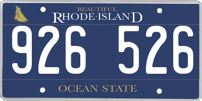 RI license plate 926526
