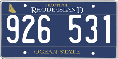 RI license plate 926531