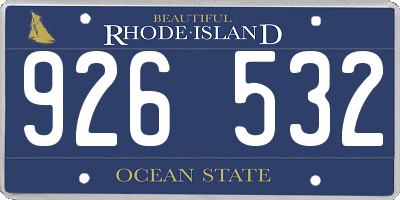 RI license plate 926532
