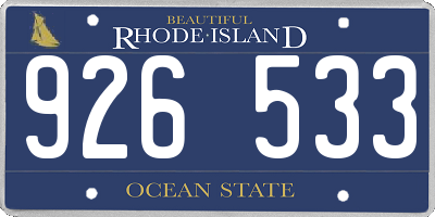 RI license plate 926533