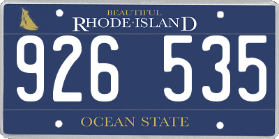 RI license plate 926535
