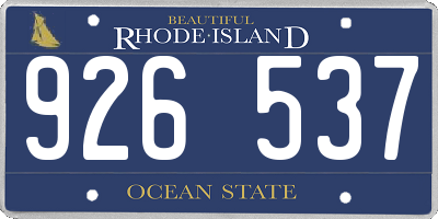 RI license plate 926537