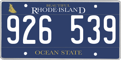 RI license plate 926539