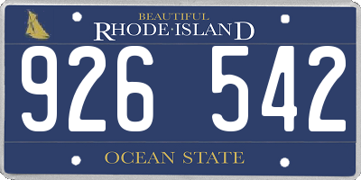 RI license plate 926542
