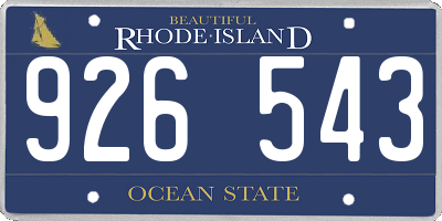 RI license plate 926543