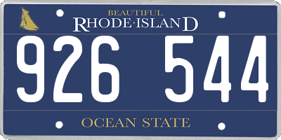 RI license plate 926544