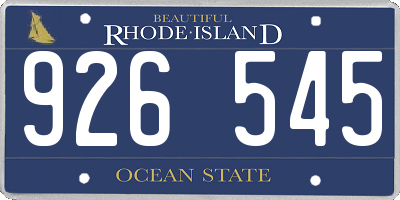 RI license plate 926545