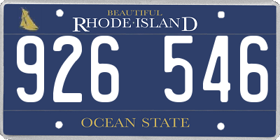 RI license plate 926546